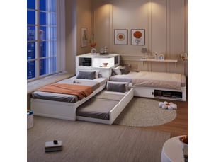Lit gigogne 90x200 cm <strong>HAUSS SPOLE</strong>  <strong></strong> coloris blanc