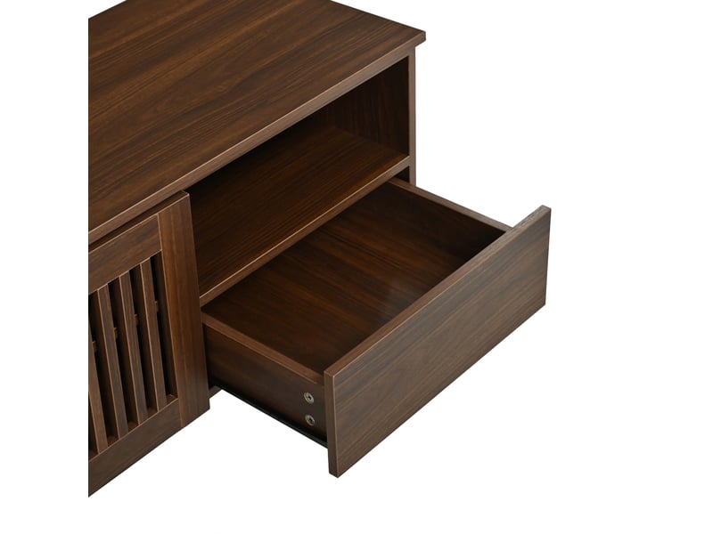  Meuble tv 180 cm - 2 portes et 2 tiroirs - mdf coloris noyer  - Conforama R