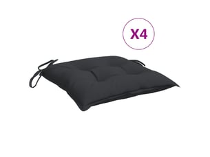 Lot de 4 coussins de palette, coussins de canapé noir 50x50x7 cm tissu oxford cf59733