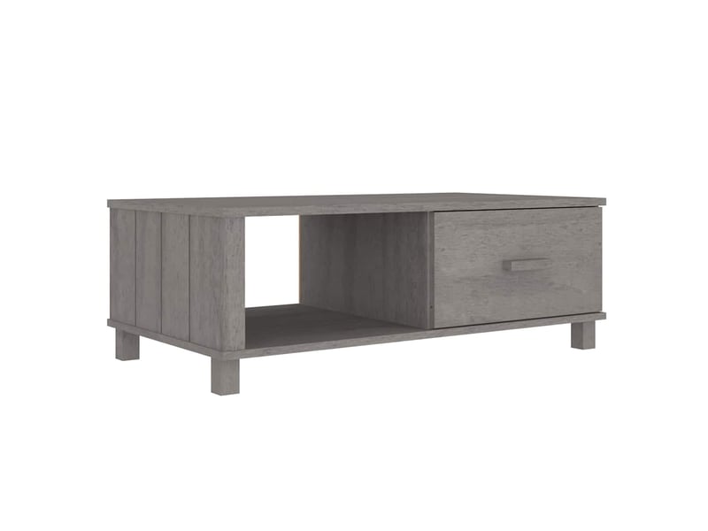  Table basse rectangulaire | table de salon hamar gris clair 100x55x35 cm bois massif de pin  - Conforama A