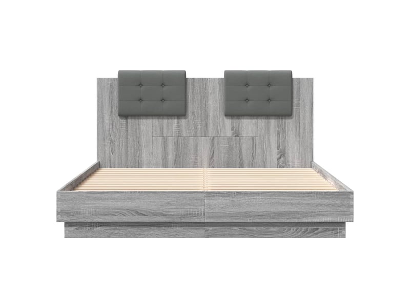  Lit double- lit adulte -  cadre de lit sans matelas sonoma gris 150x200 cm  - Conforama C