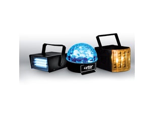 Pack zirkus lytor - 3 jeux de lumière stroboscope + dôme astro 6 leds + derby 4 leds rgbw