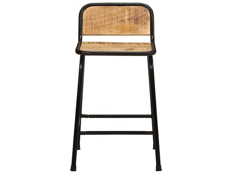  Lot de 4 tabouret de bar, chaise de bar bois massif manguier brut shl67808  - Conforama A