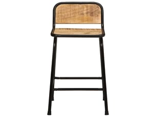 Lot de 4 tabouret de bar, chaise de bar bois massif manguier brut shl67808