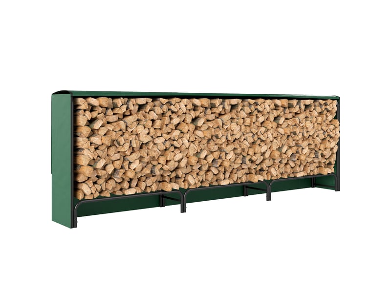  Porte-bûches extérieur réglable avec bâche en pe, capacité 1 m³, 300 x 36 x 99 cm  - Conforama A