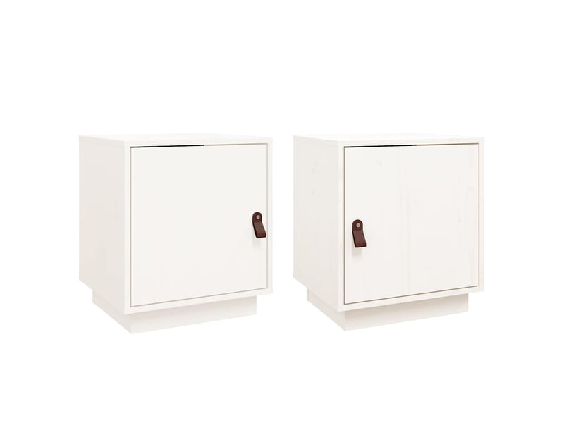  Lot de 2 tables de chevet - cabinet de chevet - table de nuit blanc 40x34x45 cm bois de pin massif  - Conforama A