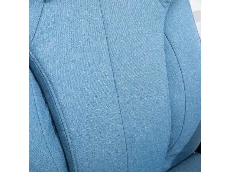 Fauteuil de bureau ergonomique en lin bleu clair, réglable en hauteur, 66x75x110-120 cm - Conforama E