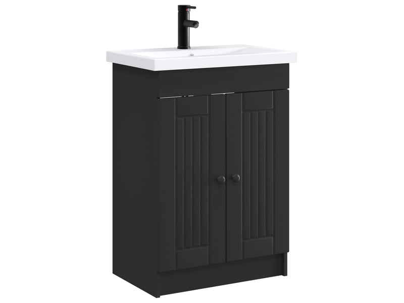 Ensemble de mobilier de salle de bain noir 56x37.5x81 cm shl7016 - Conforama A