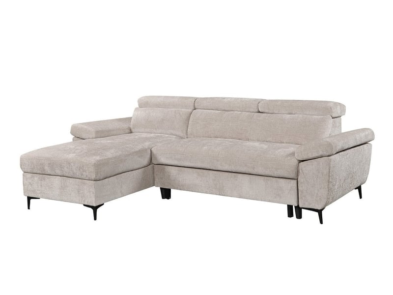  Canapé d'angle convertible en velours chiné beige monica - angle gauche KF7420-M3-VELCH-BEI - Conforama D