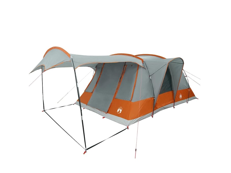  Tente de camping, tente tunnel 5 personnes gris et orange imperméable shl52752  - Conforama E