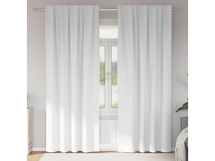 Lot de 2 rideaux occultants, rideaux black-out avec anneaux blanc pur 225 x 140 cm cf44578