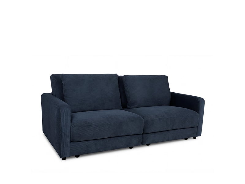  Canapé droit velours côtelé bleu foncé venezia 3 pl 3CA56.CA.3D.15 - Conforama D