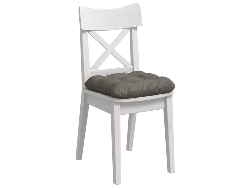  Lot de 4 coussins de siège, coussins décoratifs tissu en velours côtelé gris clair cf59985  - Conforama C