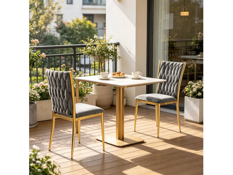  Lot de 2 chaises de salle à manger à dossier haut en velours homvra  - Conforama C