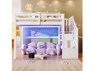 Lit mezzanine 90x200 cm <strong>MODENUIT </strong>  <strong></strong> coloris blanc