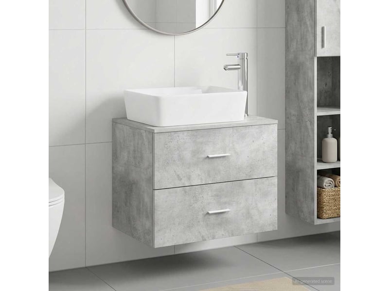 Ensemble de mobilier de salle de bain gris béton cf64686 - Conforama B