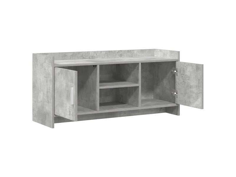  Meuble tv - banc tv - meuble de rangement 102 x 33 x 47 cm gris béton bois d'ingénierie  - Conforama D