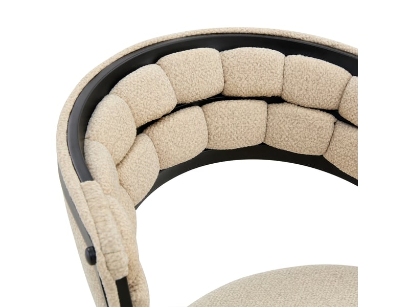  Lot de 2 chaises de salle à manger,64x57x78 cm,velours,beige et noir  - Conforama E