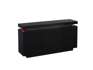 Buffet 2 porte(s)  3 tiroir(s)   - 140 cm coloris noir 