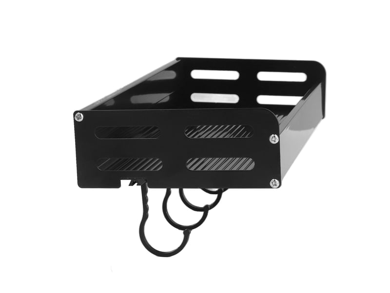  Étagère de cuisine murale en aluminium, structure antirouille, étagères murales flottantes avec 5 crochets pour cuisine, noir, 30 cm de long  - Conforama C