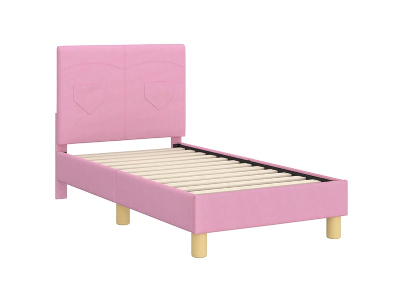 Lit simple- lit adulte - cadre de lit pour tout-petit avec tête de lit rose 70 x 140 cm - Conforama C