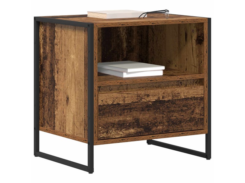  Table de chevet - cabinet de chevet - table de nuit 2 pièces bois ancien 50 x 39,5 x 50 cm  - Conforama B