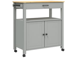 Desserte de cuisine, chariot de rangement 84x40x88,5 cm gris bois massif de pin shl5944