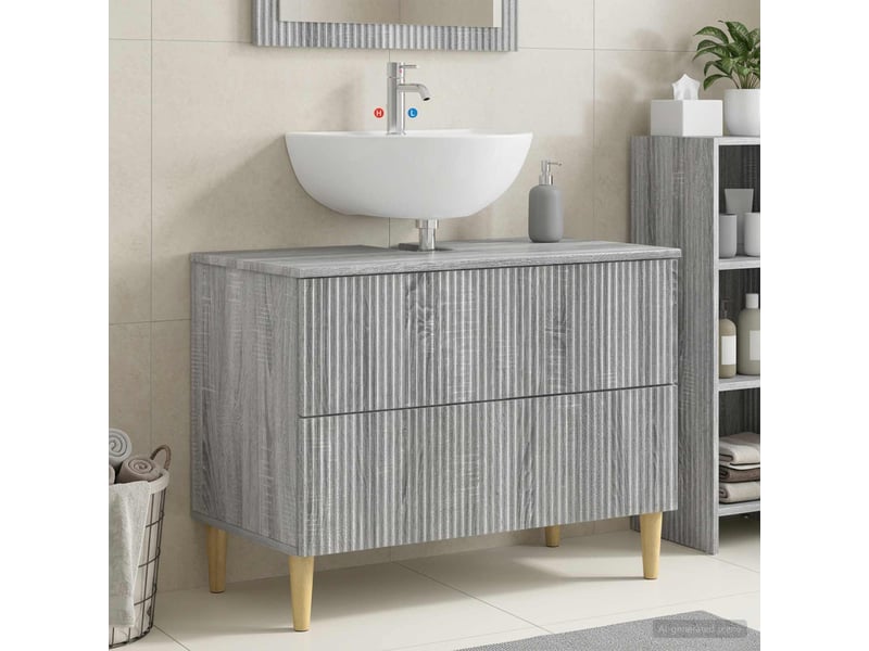  Meuble sous lavabo de salle de bain arnhem sonoma gris cf64827  - Conforama B