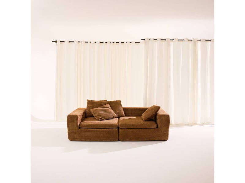  Canapé modulable tissu chenille 3 places terracotta - movi  - Conforama B
