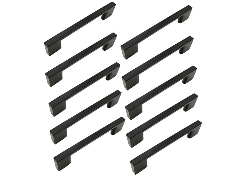  10 poignées de meubles métalliques noires de 96 mm  - Conforama A