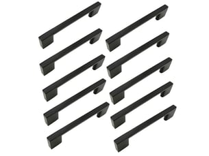 10 poignées de meubles métalliques noires de 96 mm