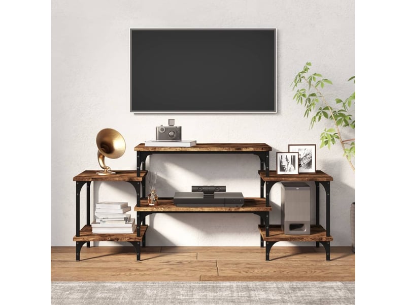 Meuble tv - banc tv - meuble de rangement chêne fumé 117x35x52 cm bois d'ingénierie  - Conforama C