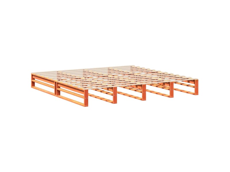  Lit double- lit adulte -  cadre de lit sans matelas  marron 180x200cm bois pin massif  - Conforama C