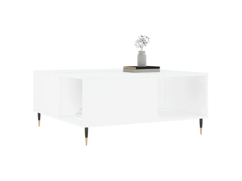  Table basse | table d'appoint salon blanc 80x80x36,5 cm bois d'ingénierie shl2476  - Conforama C