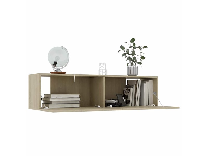  Meuble tv - banc tv - meuble de rangement chêne sonoma 120x30x30 cm bois d’ingénierie  - Conforama C