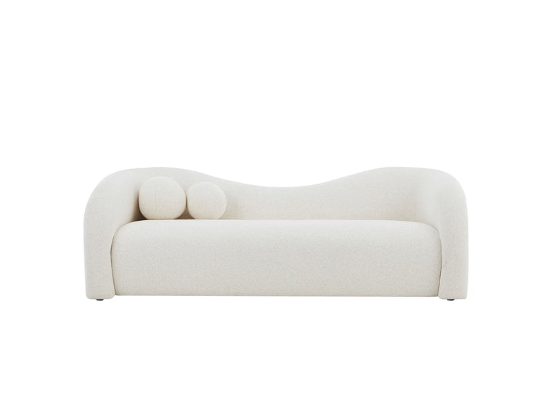Canapé droit fixe bacala 3 places tissu chenille beige  - Conforama A