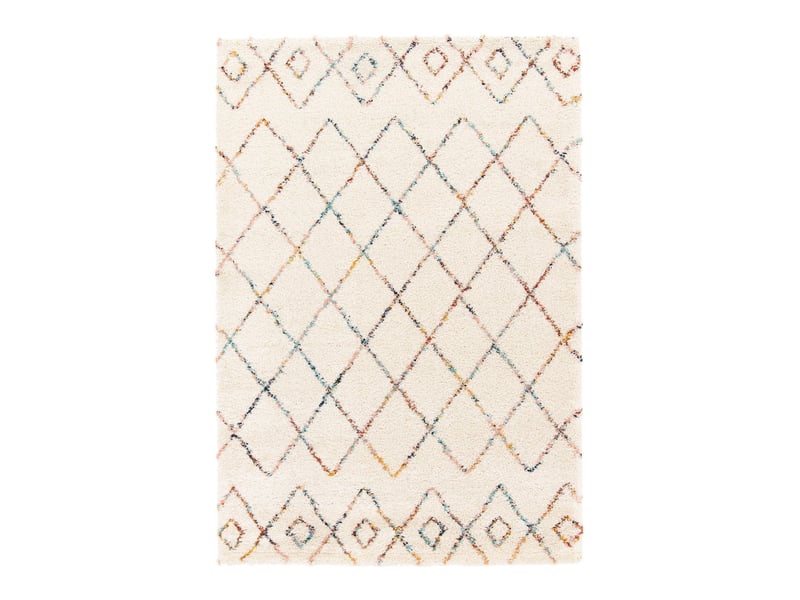  Tapis shaggy design doux et volumineux beige 80 x 150 cm  - Conforama A