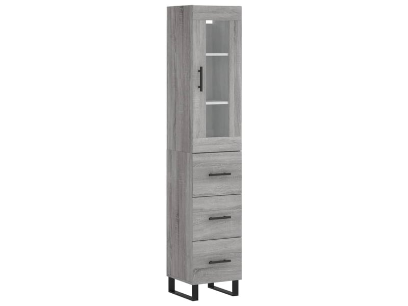  Buffet haut - bahut - meuble de rangement sonoma gris 34,5x34x180 cm bois d'ingénierie  - Conforama A