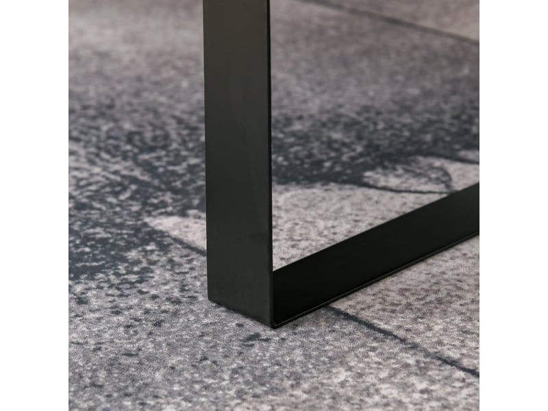 Table basse avec tiroir et étagères pour salon en panneaux de particules 110×60×40 cm gris foncé - Conforama C