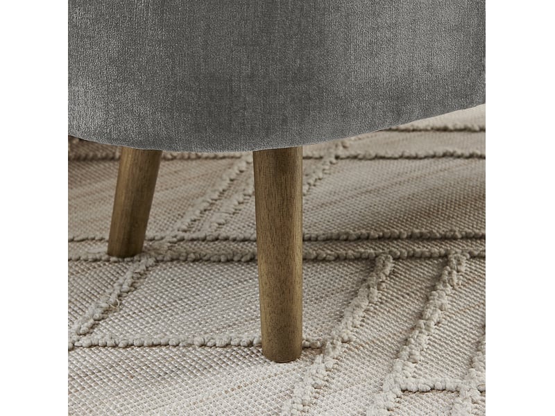  Banc de rangement 110x40x42 cm, coffre 20 l, pieds en bois, pour chambre et salon, assise tissu chenille, gris foncé  - Conforama E