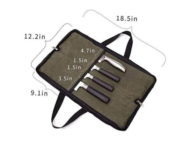  Sacoche à couteau de cuisine etui à couteaux vide porte couteaux sac à couteaux pour travail camping randonné pique-nique (sac sans couteaux) vert  - Conforama B