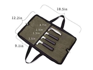 Sacoche à couteau de cuisine etui à couteaux vide porte couteaux sac à couteaux pour travail camping randonné pique-nique (sac sans couteaux) vert