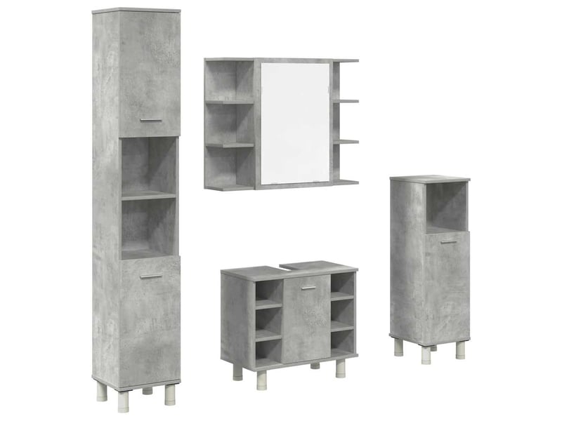 Ensemble de meubles de salle de bain 4 pcs gris béton cf63866 - Conforama A