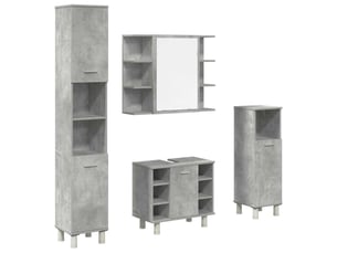 Ensemble de meubles de salle de bain 4 pcs gris béton cf63866