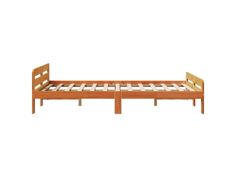  Lit double- lit adulte -  cadre de lit sans matelas  marron 135x190cm bois pin massif  - Conforama D