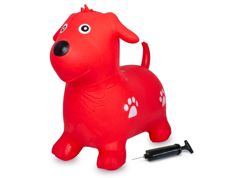  Animal rebondissante chien hoppydoo rouge avec pompe 460454 - Conforama E