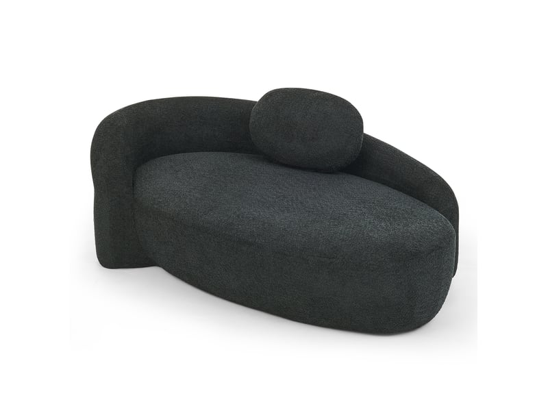 Canapé 1 place en tissu bouclette noir 170x96x62 cm  - Conforama A