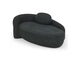 Canapé droit compressé fixe <strong>MAISENTIEL</strong> <strong></strong> 1 place Tissu bouclette Noir