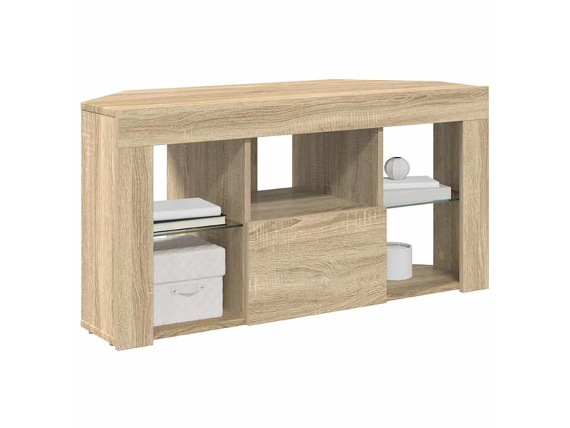  Meuble tv - banc tv - meuble de rangement led d'angle 100 x 40 x 50 cm chêne sonoma  - Conforama C
