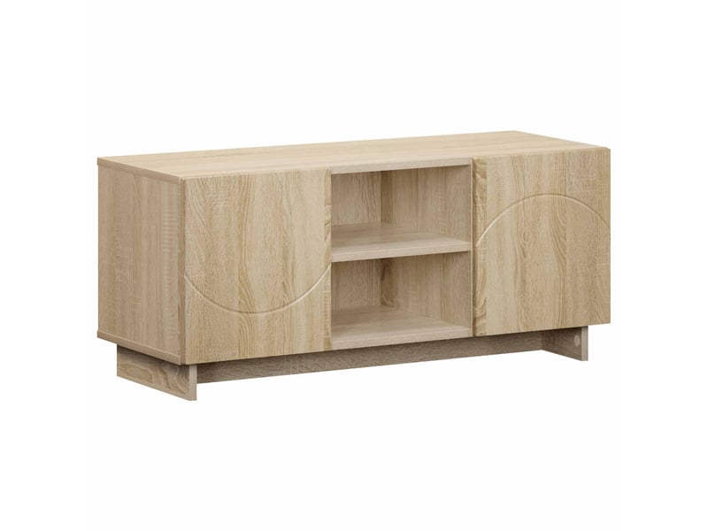  Meuble tv moderne, banc tv 90x34,5x40 cm chêne sonoma bois d'ingénierie shl80099  - Conforama A
